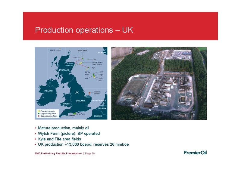 2003 PRELIMINARY RESULTS – Premier Oil – slide 60