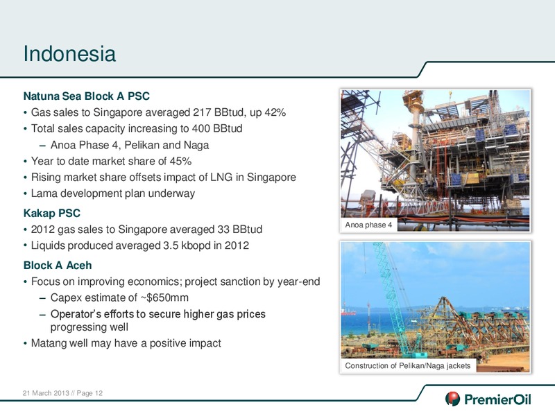 2012 ANNUAL RESULTS – Premier Oil – slide 13