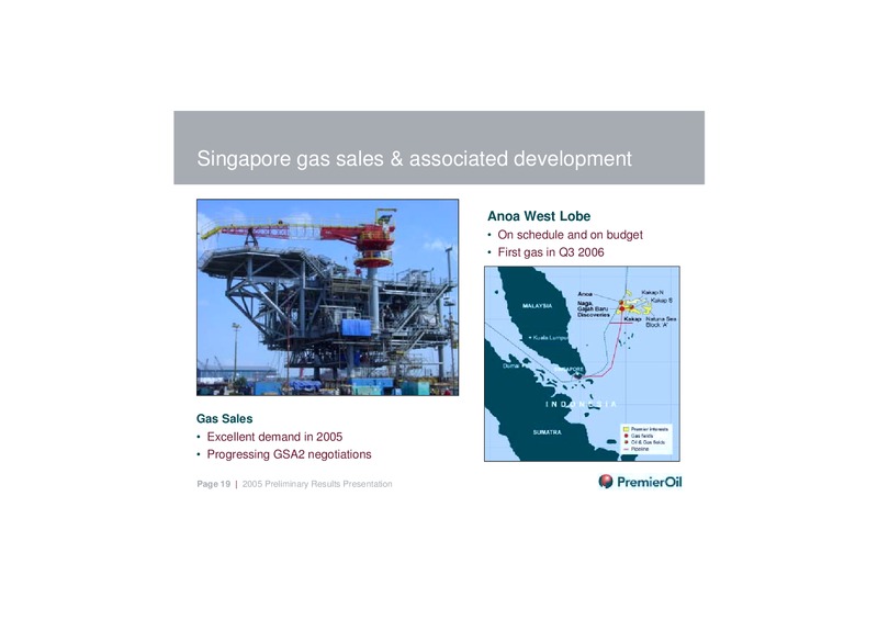2005 PRELIMINARY RESULTS – Premier Oil – slide 19