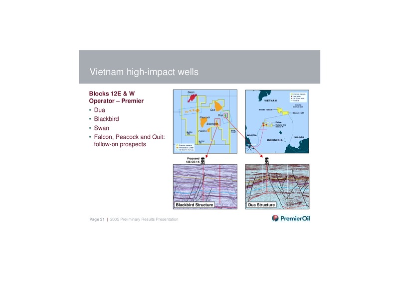 2005 PRELIMINARY RESULTS – Premier Oil – slide 21