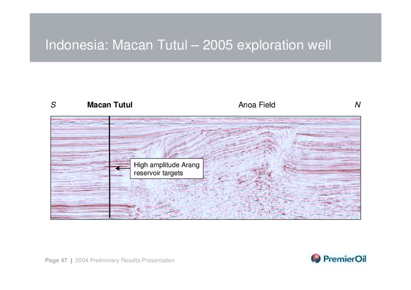 MARCH 2005 PRELIMINARY RESULTS – Premier Oil – slide 47