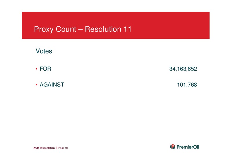 MAY 2014 ANNUAL GENERAL MEETING – Premier Oil – slide 18