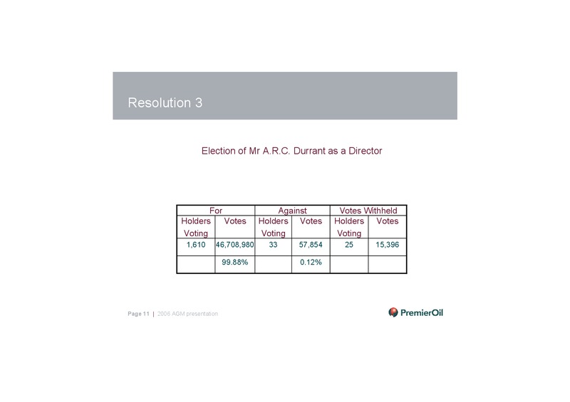 2006 ANNUAL GENERAL MEETING – Premier Oil – slide 10