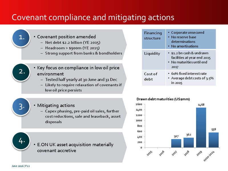 June 2016 Investor Presentation – Premier Oil – slide 22