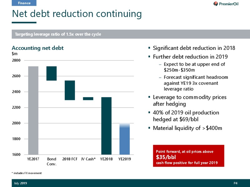 July 2019 Investor Presentation – Premier Oil – slide 5