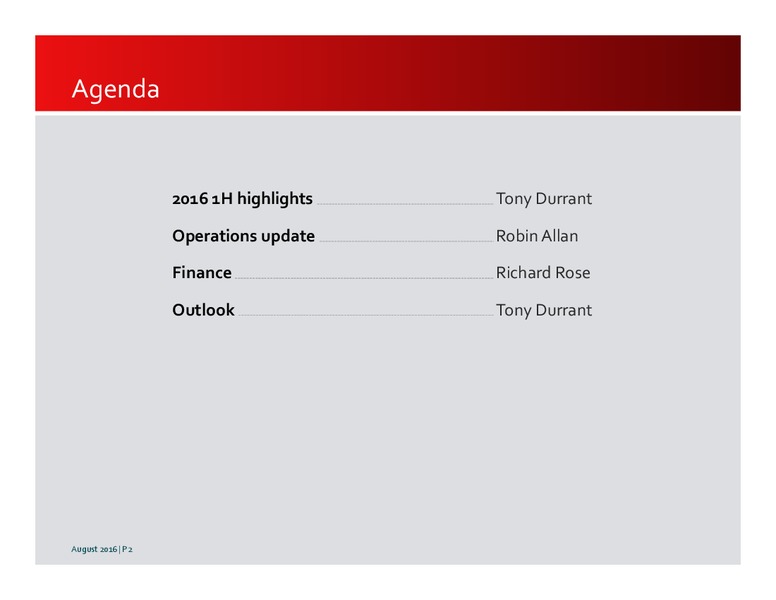 H2 2016 Results – Premier Oil – slide 2
