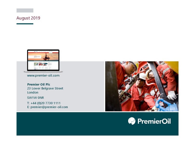 1H 2019 Earnings Presentation – Premier Oil – slide 23