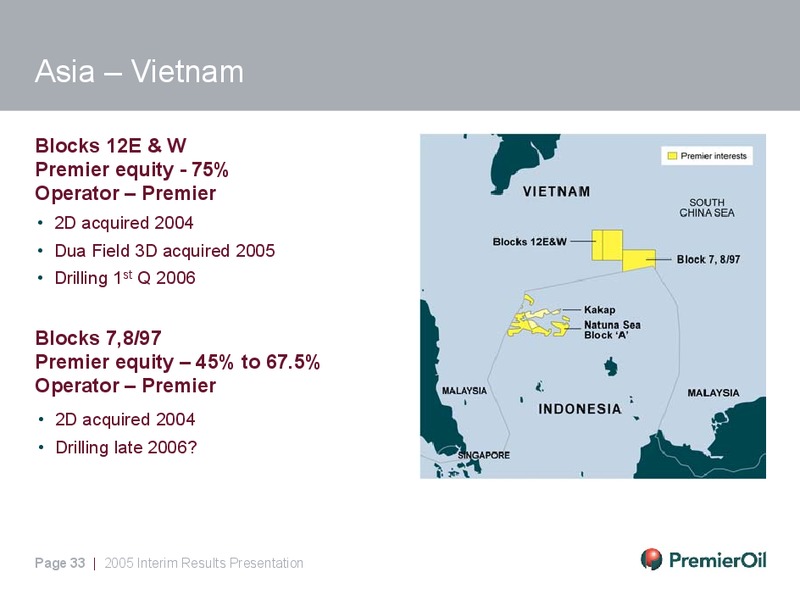 2005 INTERIM RESULTS – Premier Oil – slide 33