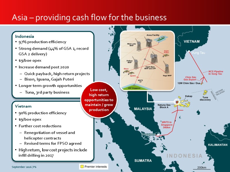 September 2016 Investor Presentation – Premier Oil – slide 6