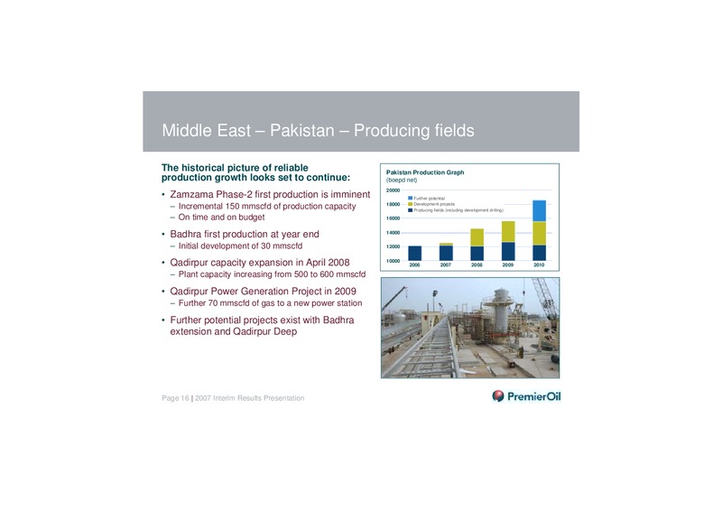 2007 INTERIM RESULTS PRESENTATION – Premier Oil – slide 15