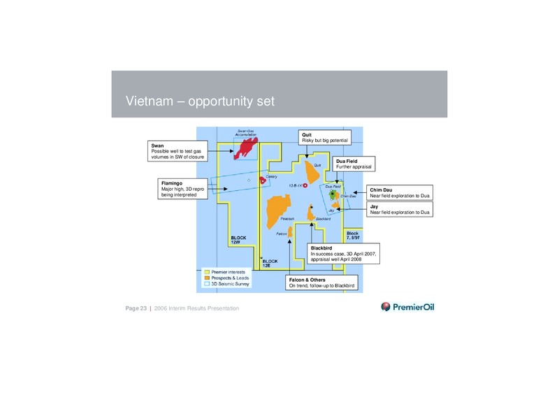 2006 INTERIM RESULTS PRESENTATION – Premier Oil – slide 22