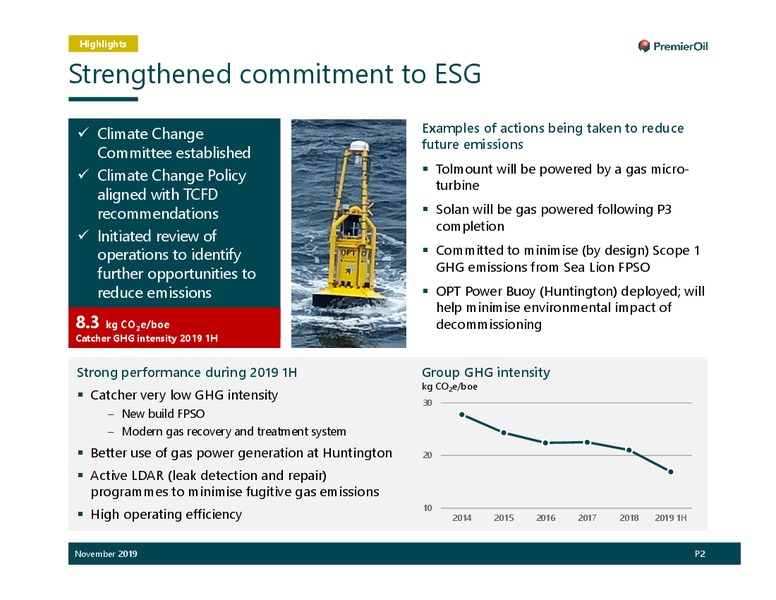 November 2019 Investor Presentation – Premier Oil – slide 3