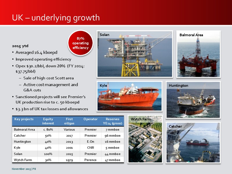 November 2015 Investor Presentation   Updated – Premier Oil – slide 8