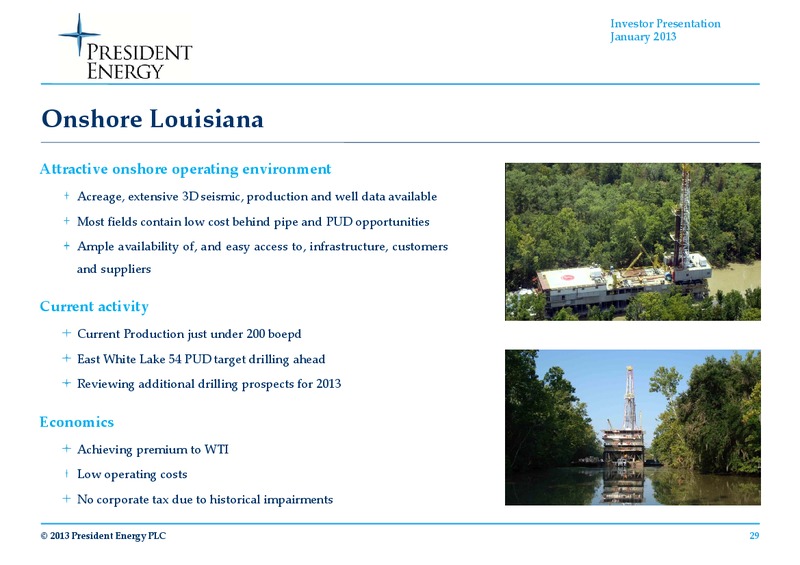 JANUARY 2013 INVESTOR PRESENTATION – President Energy Plc – slide 27