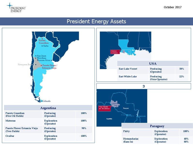 October 2017 Corporate Presentation – President Energy Plc – slide 4