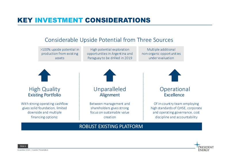 December 2018 Corporate Update – President Energy Plc – slide 5