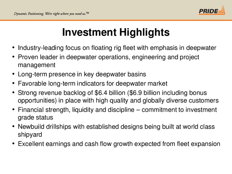 Jefferies and Company Global Energy Conference – Pride International – slide 28