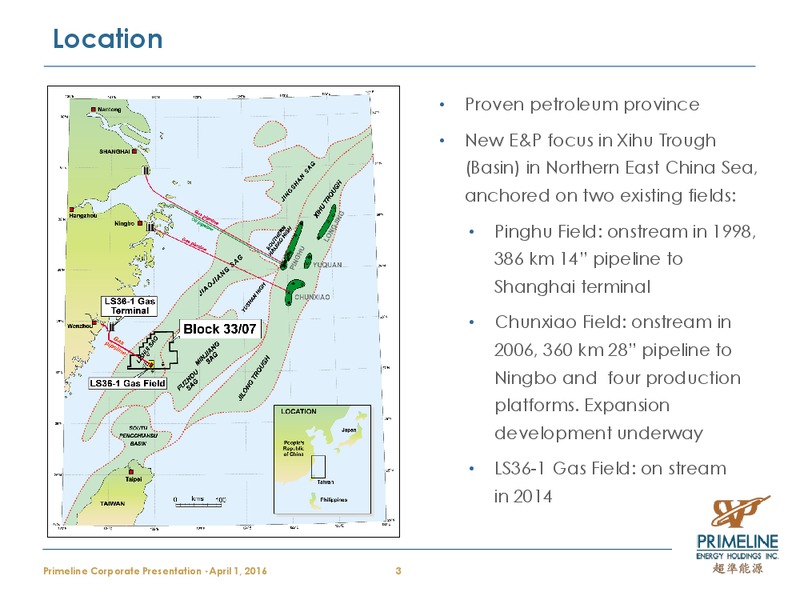 April 2016 Corporate Presentation – Primeline Energy Holdings – slide 3