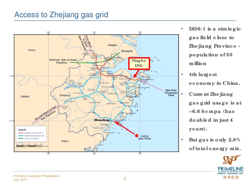 JULY 2015 INVESTOR PRESENTATION – Primeline Energy Holdings – slide 5