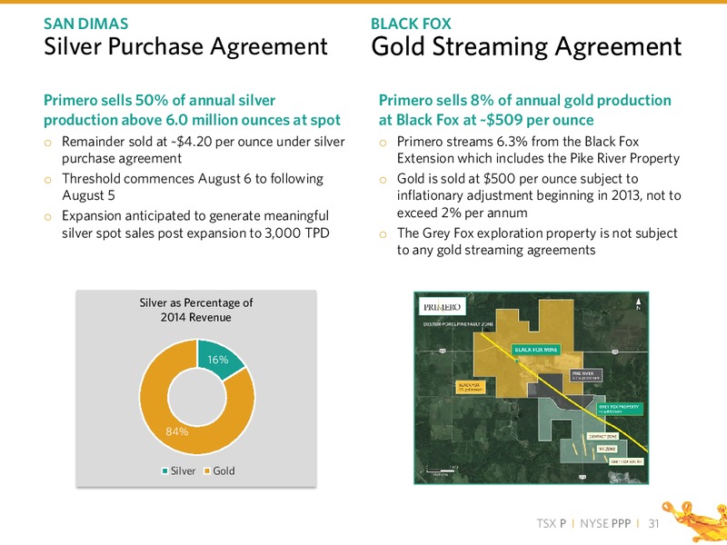 Q4 2014 RESULTS – PRIMERO MINING CORP. – slide 30