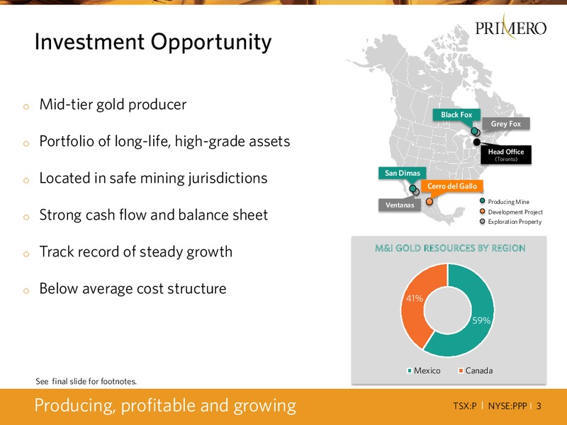 BANK OF MERRILL LYNCH 2014 GLOBAL METALS MINING & STEEL CONFERENCE – PRIMERO MINING CORP. – slide 2