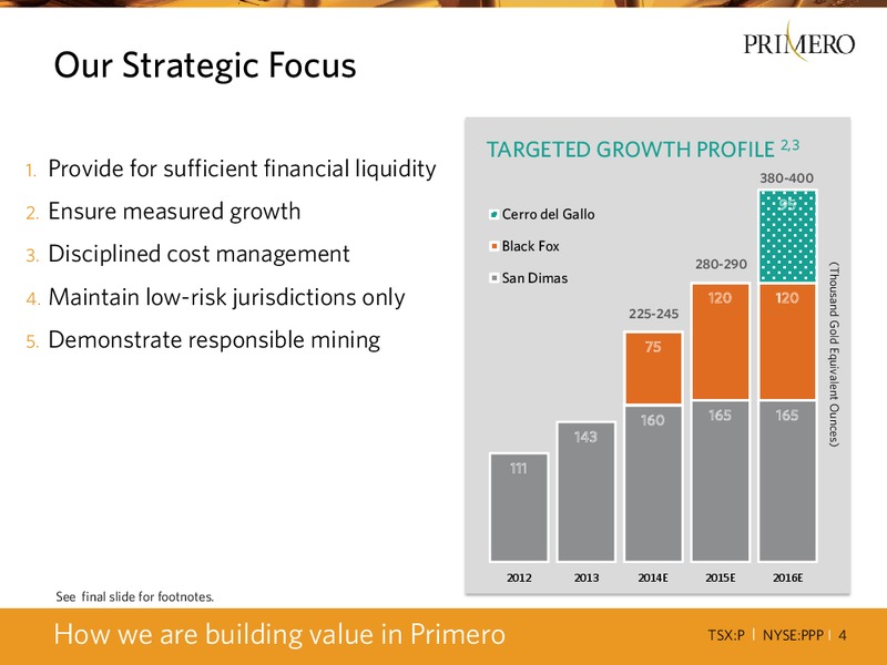 BANK OF MERRILL LYNCH 2014 GLOBAL METALS MINING & STEEL CONFERENCE – PRIMERO MINING CORP. – slide 3