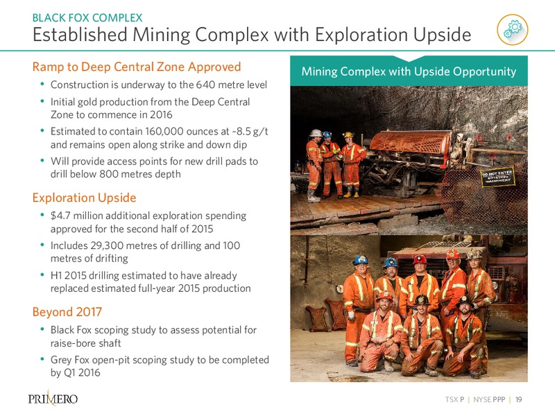 Q2 2015 Results – PRIMERO MINING CORP. – slide 18