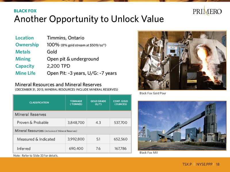 Q2 2014 RESULTS – PRIMERO MINING CORP. – slide 17