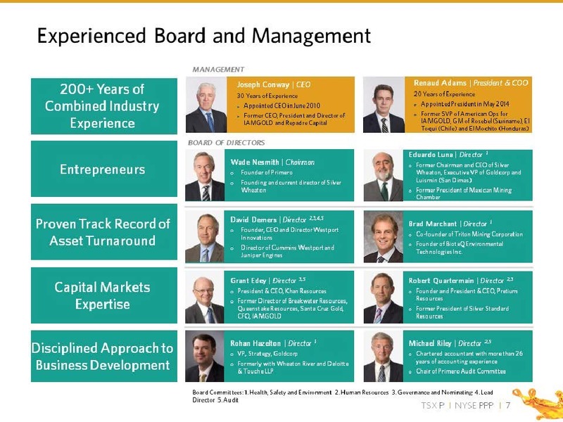 SEPTEMBER 2014 CORPORATE PRESENTATION – PRIMERO MINING CORP. – slide 7