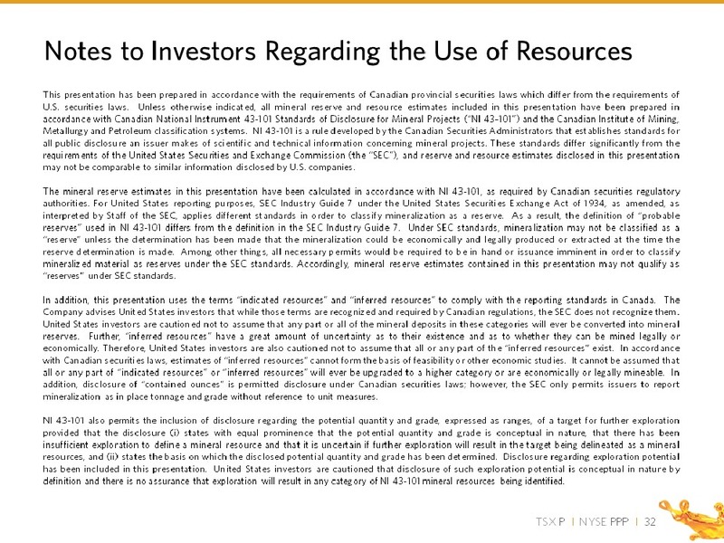 SEPTEMBER 2014 CORPORATE PRESENTATION – PRIMERO MINING CORP. – slide 32