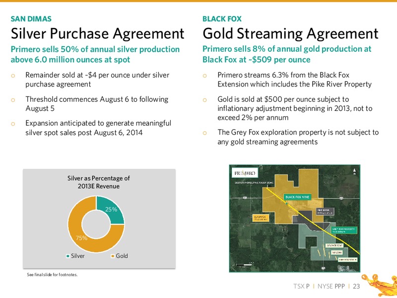 DUNDEE CAPITAL MARKETS PRECIOUS METALS FORUM – PRIMERO MINING CORP. – slide 22