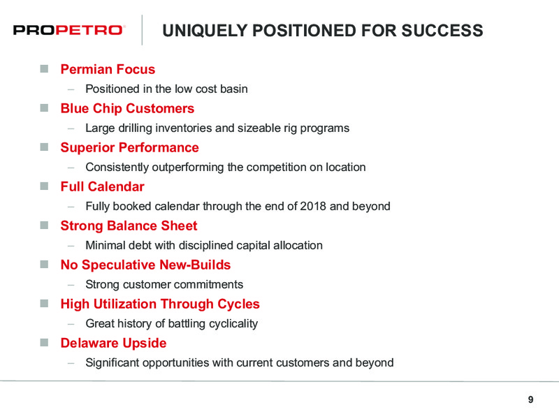 1Q 2018 Earnings Presentation – ProPetro Holding Corp. – slide 8
