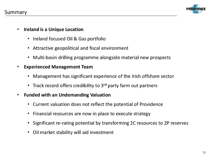 2014 Earnings Call – Providence Resources, Inc. – slide 15