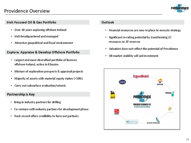 JUNE 2015 INVESTOR PRESENTATION – Providence Resources, Inc. – slide 14