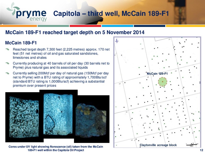 April 2015 Annual General Meeting – Pryme Energy Limited – slide 12