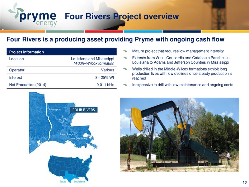April 2015 Annual General Meeting – Pryme Energy Limited – slide 13