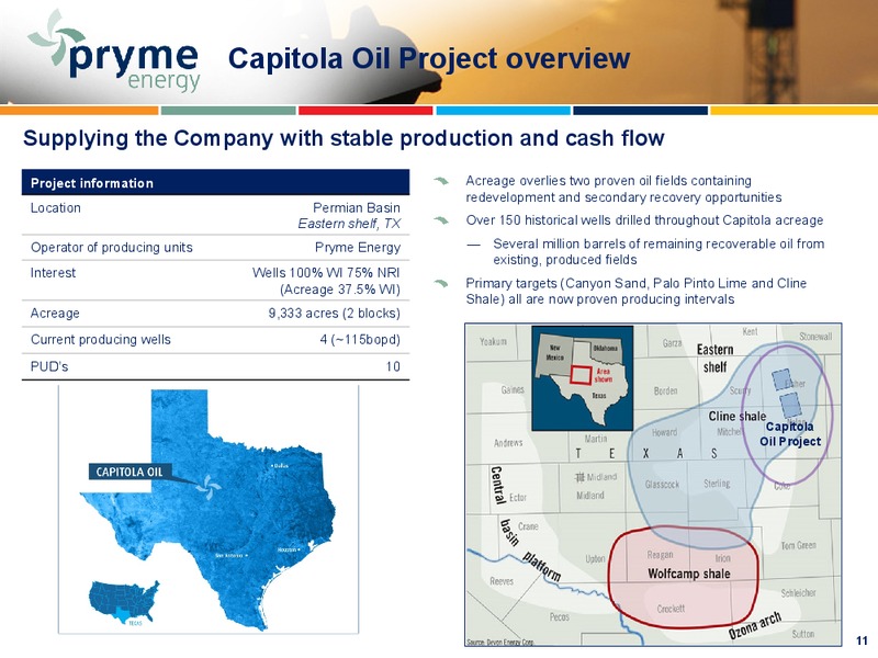 September 2015 Investor Presentation – Pryme Energy Limited – slide 11