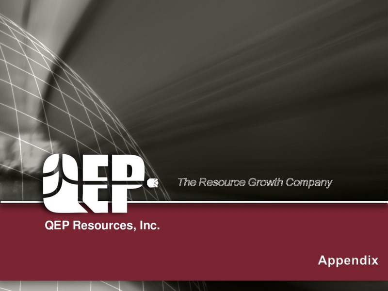INVESTOR PRESENTATION – QEP Resources, Inc. – slide 27