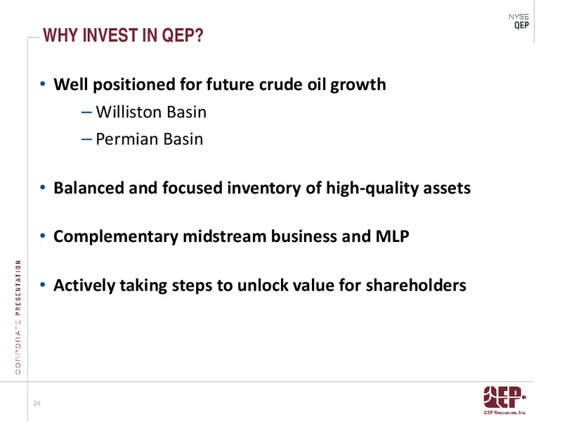 Investor Presentation – QEP Resources, Inc. – slide 24