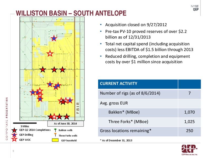 INVESTOR PRESENTATION – QEP Resources, Inc. – slide 9
