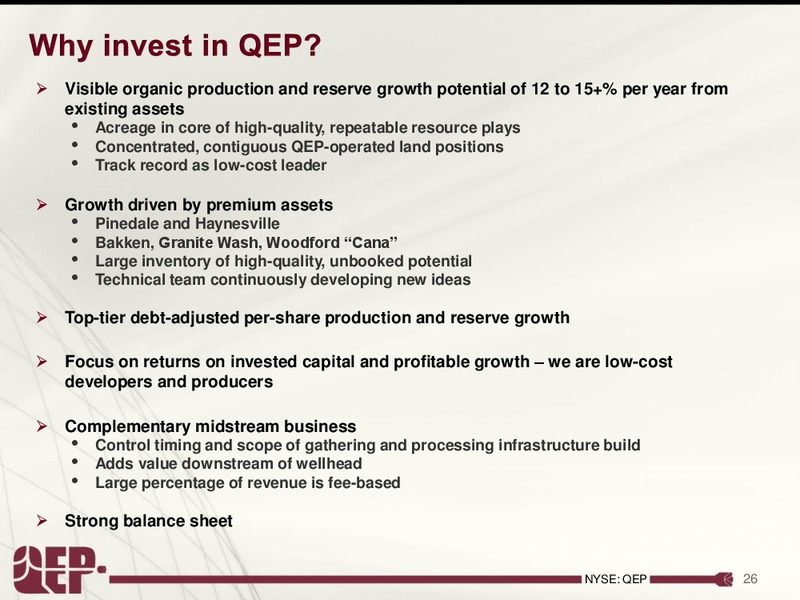 Barclay's CEO Energy Power Conference – QEP Resources, Inc. – slide 26