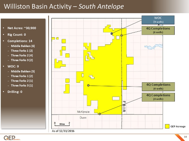 Q4 2016 Corporate Update – QEP Resources, Inc. – slide 13