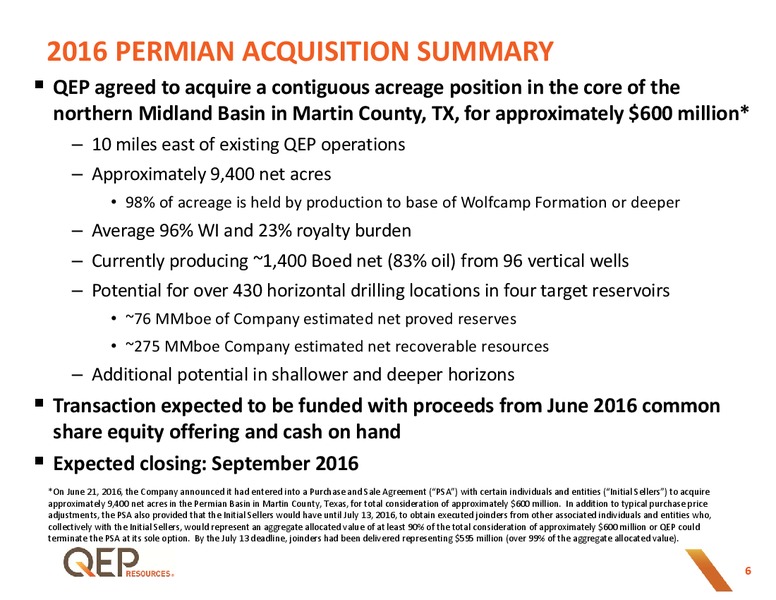 Q2 2016 Operations Update – QEP Resources, Inc. – slide 5