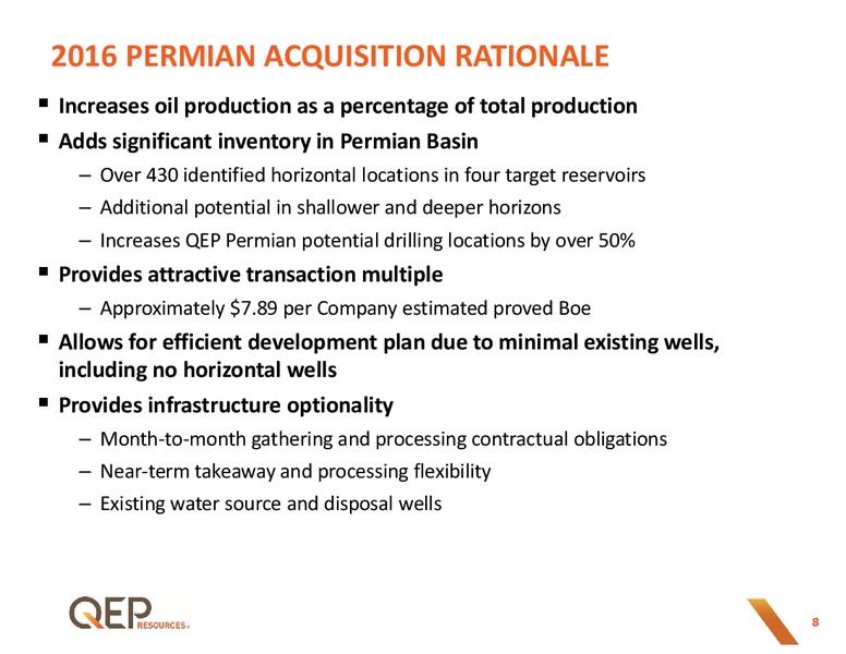 Q2 2016 Operations Update – QEP Resources, Inc. – slide 7