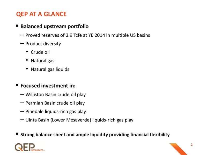 EnerCom The Oil and Gas Conference 2015 – QEP Resources, Inc. – slide 2