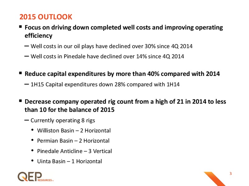 EnerCom The Oil and Gas Conference 2015 – QEP Resources, Inc. – slide 3