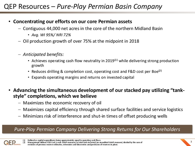August 2018 Enercom Conference – QEP Resources, Inc. – slide 2