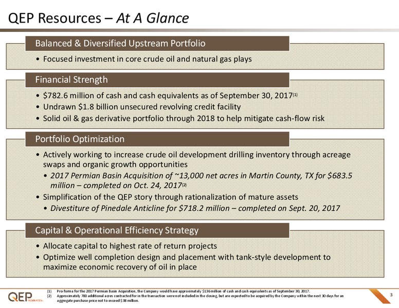 October 2017 Investor Presentation – QEP Resources, Inc. – slide 2