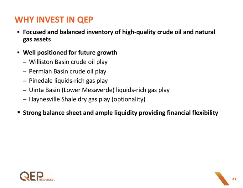 November 2015 Investor Presentation – QEP Resources, Inc. – slide 20