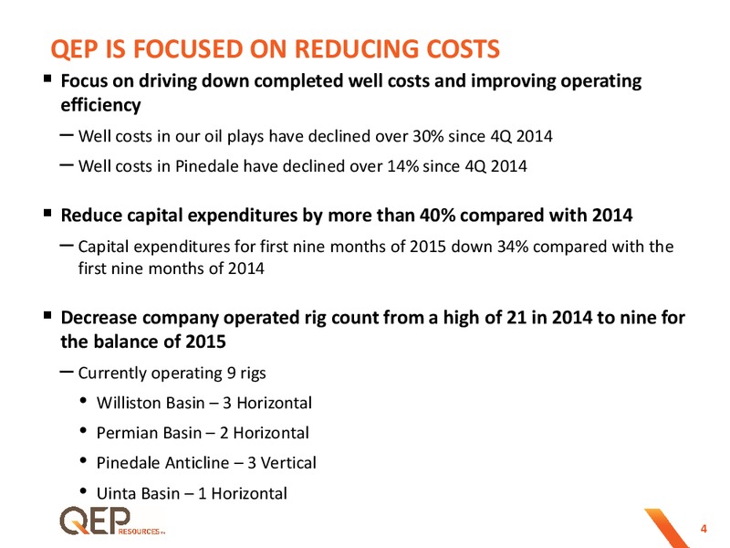 Wells Fargo Energy Conference – QEP Resources, Inc. – slide 3